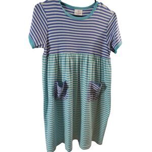 Hannah Anderson Girls Dress 140 or 9/10 Years Old Striped Pockets